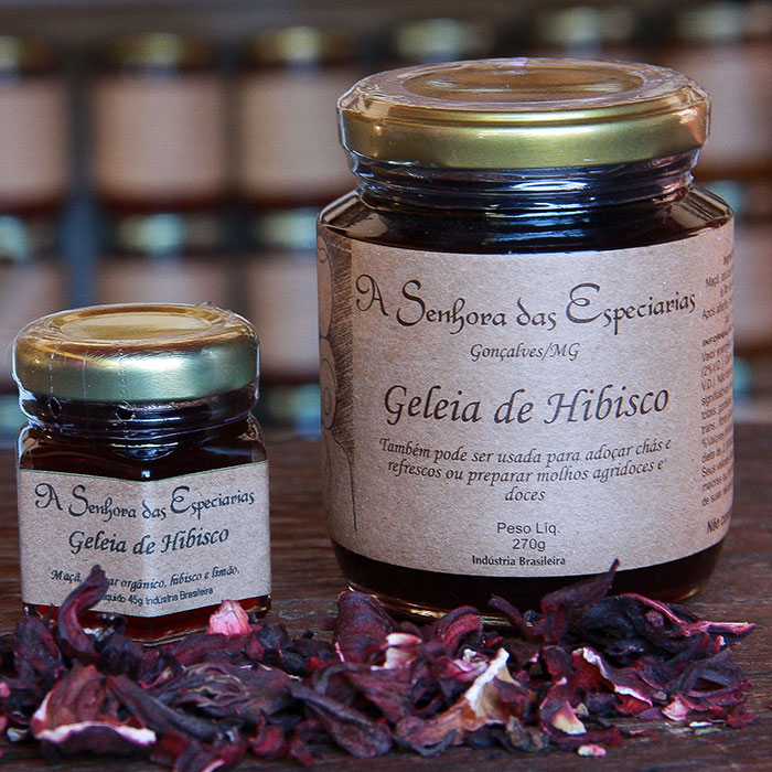 Geleia de hibisco produzida por A Senhora das Especiarias em Gonçalves MG.